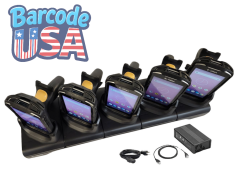 Lot of (5) Zebra TC56 Android Barcode Scanners 2D/1D/QR with Cases, Pistol-Grips, Cradle