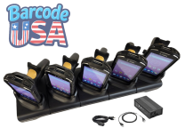 Lot of (5) Zebra TC56 Android Barcode Scanners 2D/1D/QR with Cases, Pistol-Grips, Cradle